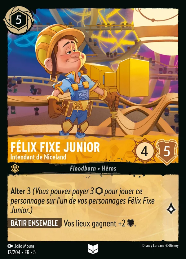 Félix Fixe Junior - Intendant de Niceland — Disney Lorcana Personnage card from Shimmering Skies