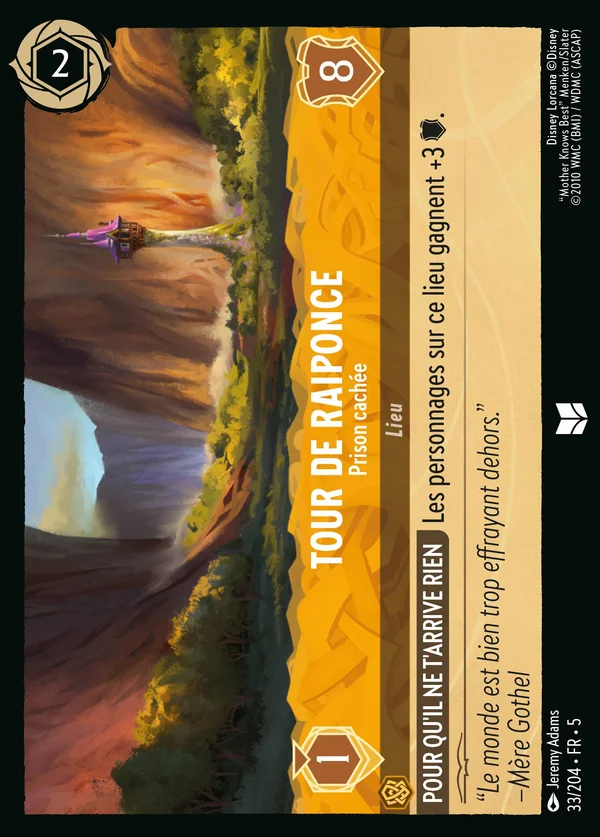 Tour de Raiponce - Prison cachée — Disney Lorcana Lieu card from Shimmering Skies