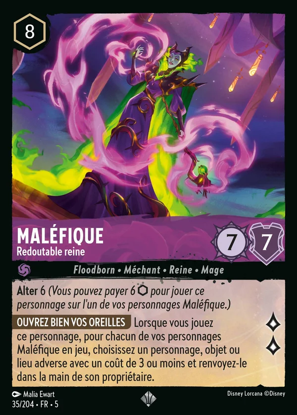 Maléfique - Redoutable reine — Disney Lorcana Personnage card from Shimmering Skies