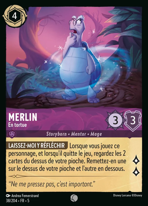 Merlin - En tortue — Disney Lorcana Personnage card from Shimmering Skies