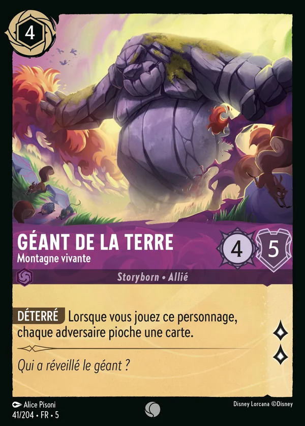 Géant de la Terre - Montagne vivante — Disney Lorcana Personnage card from Shimmering Skies