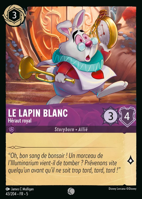 Le lapin blanc - Héraut royal — Disney Lorcana Personnage card from Shimmering Skies